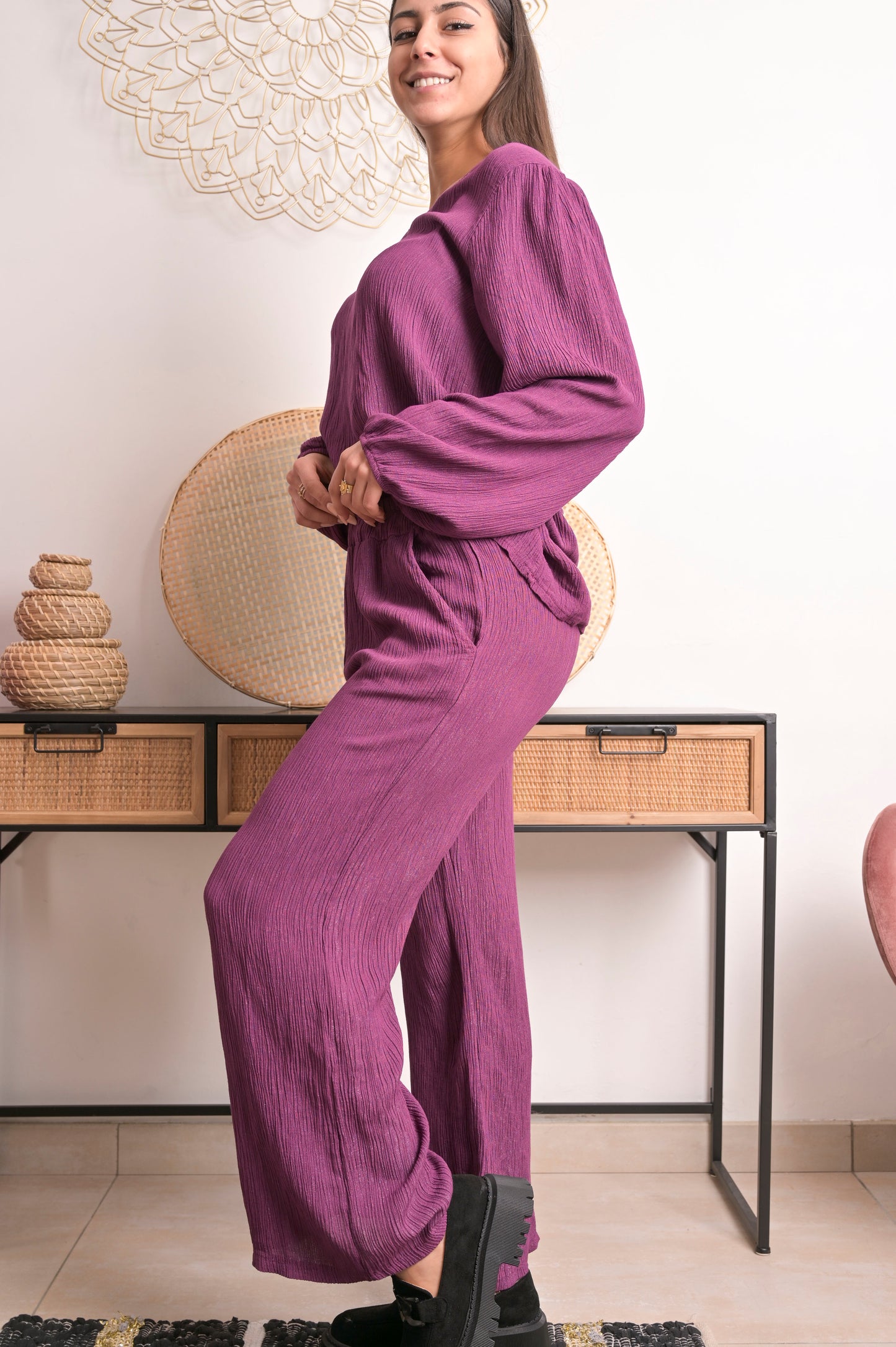 Pantalon Lorie prune