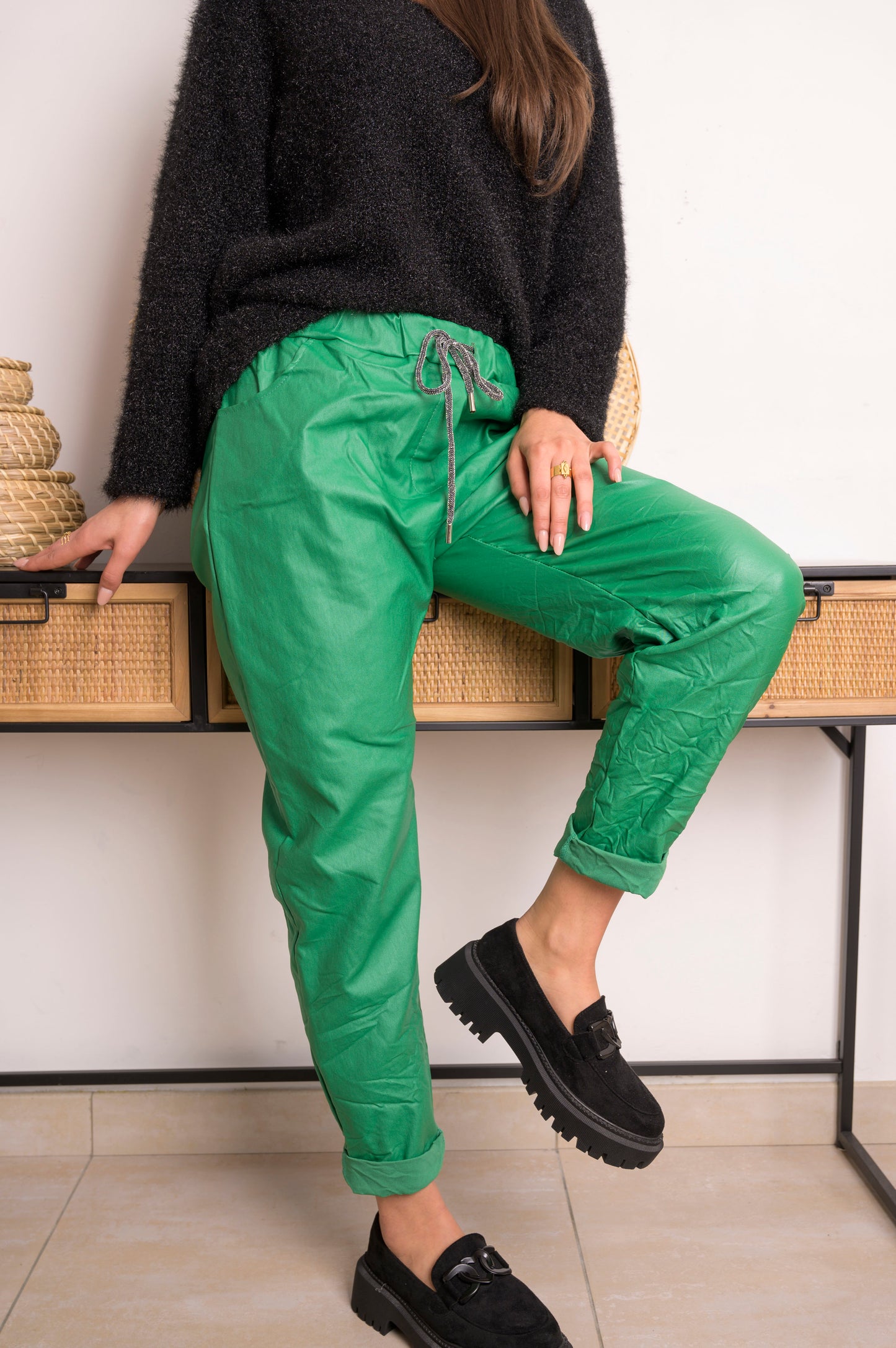 Pantalon Lou-Anne grande taille vert gucci