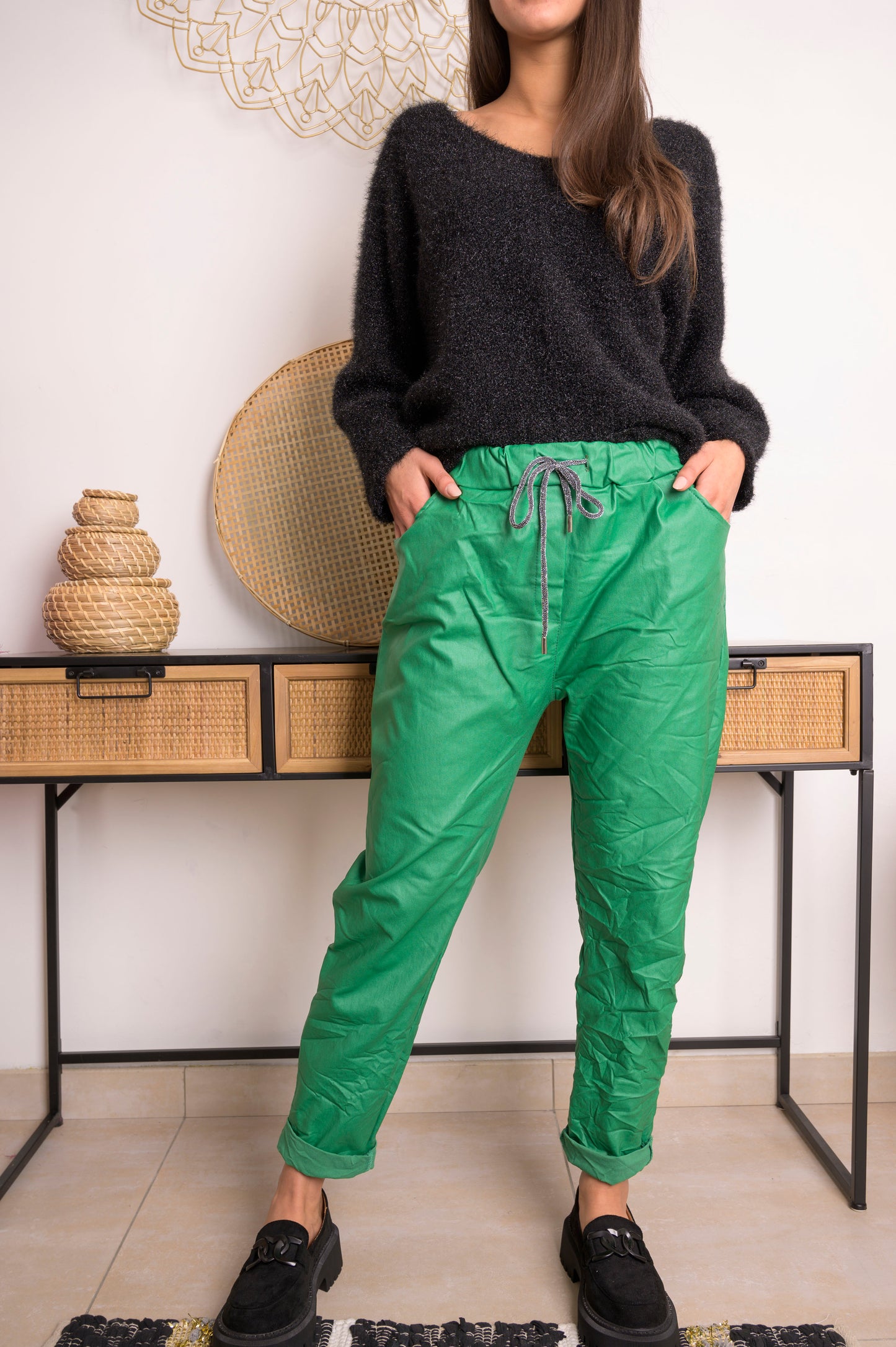 Pantalon Lou-Anne grande taille vert gucci