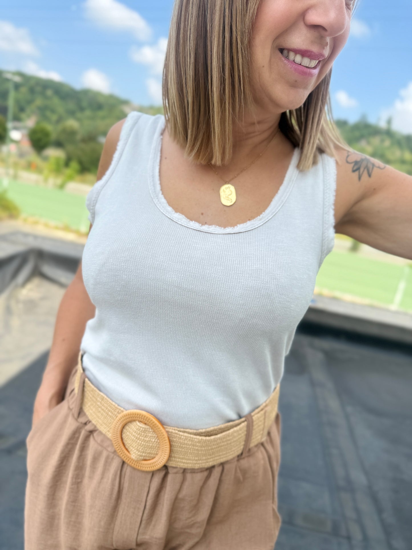 Top Virginia blanc