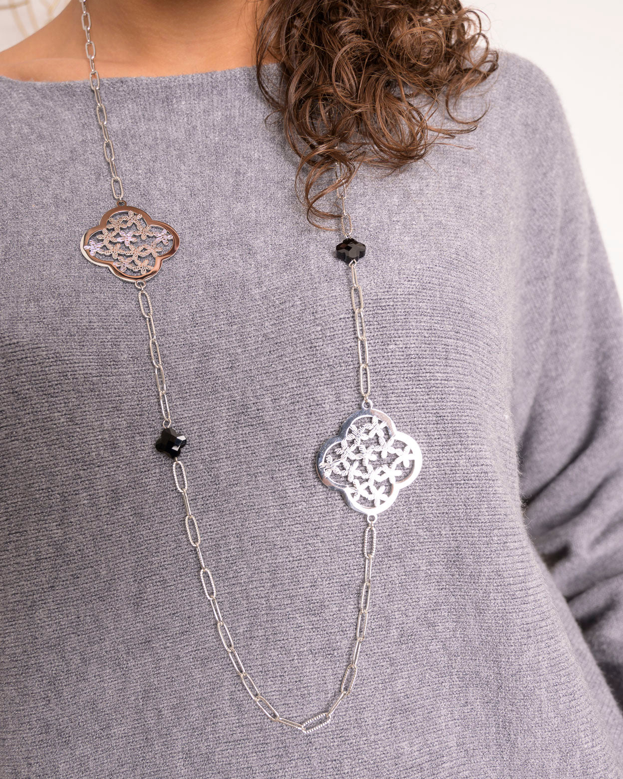Collier Lizzo argenté