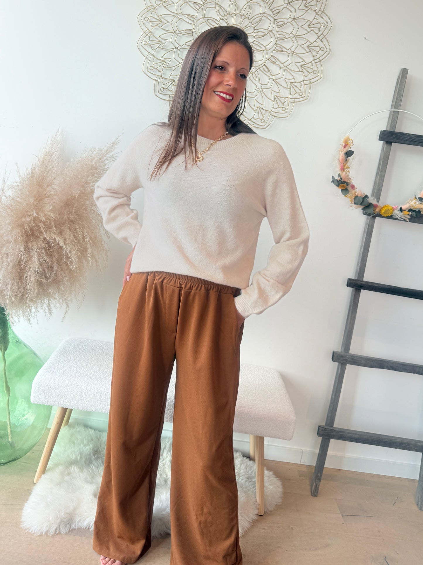 Pantalon Yolène cognac