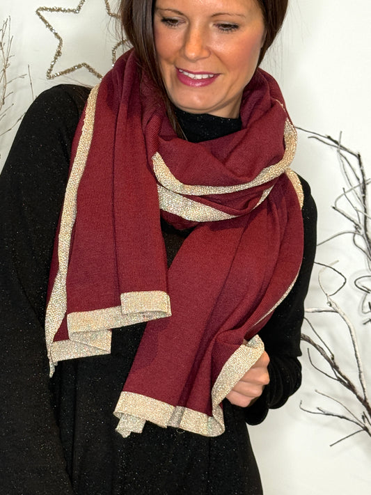 Echarpe Marguerite bordeaux
