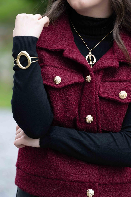 Bracelet manchette Aléna doré