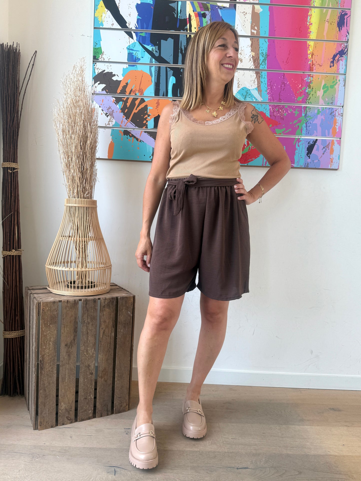 Top Valéria camel