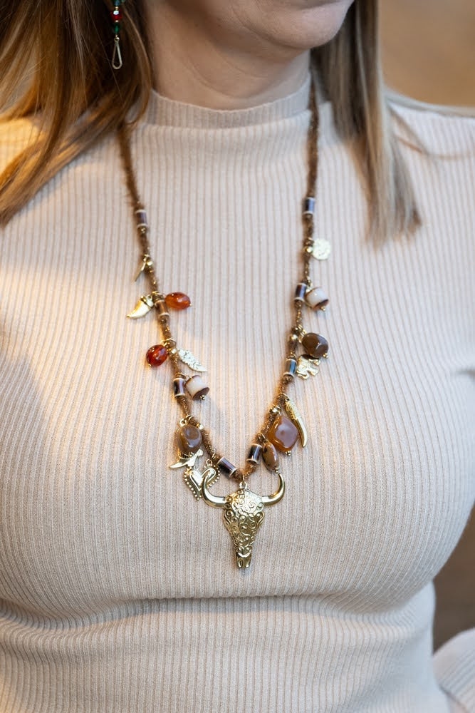 Collier taureau bohème