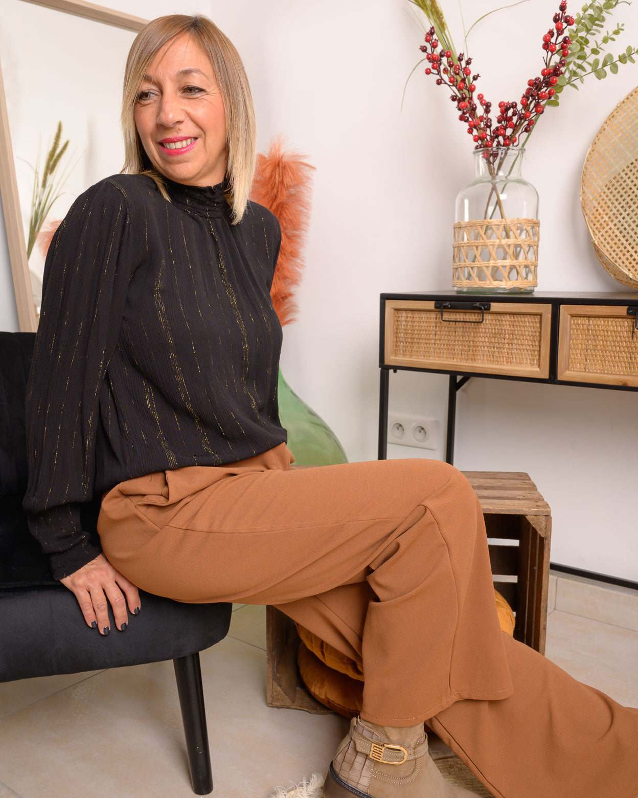 Pantalon Yolène camel