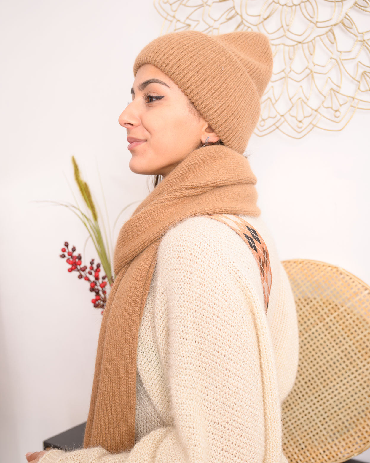 Bonnet Ondine camel