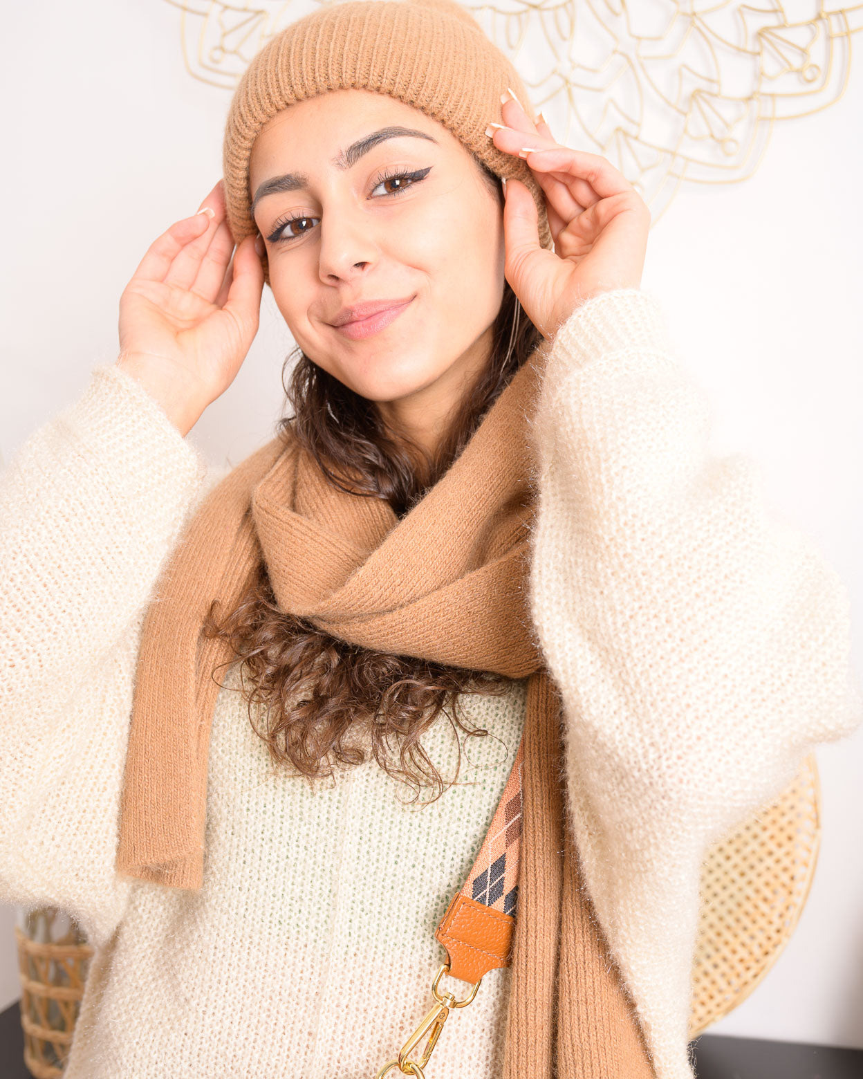 Bonnet Ondine camel