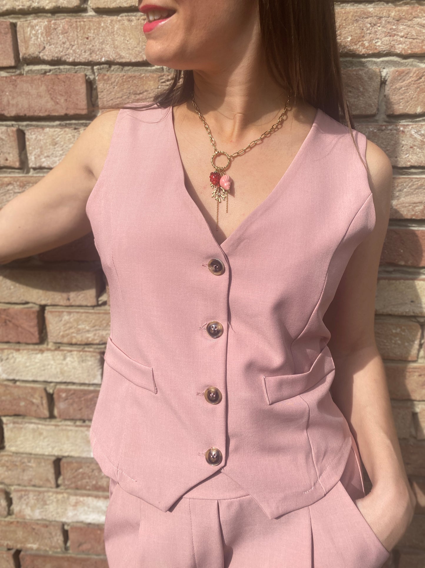 Gilet Carl rose