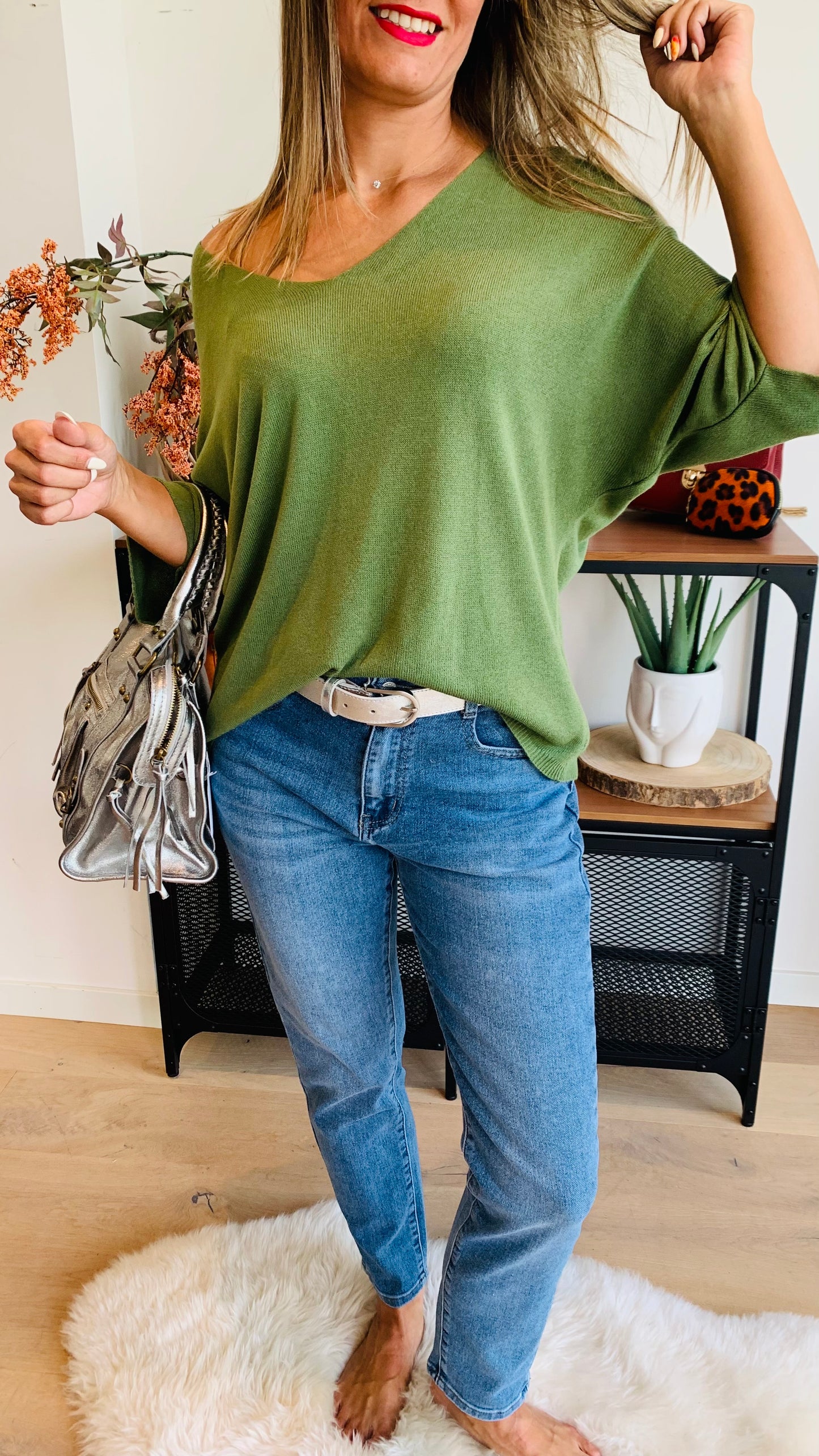 Pull Antonine vert kaki
