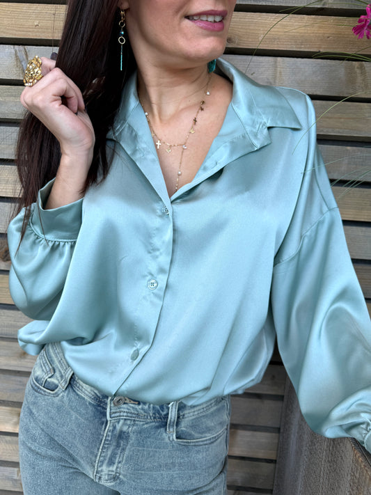 Chemisier Kayra vert sauge