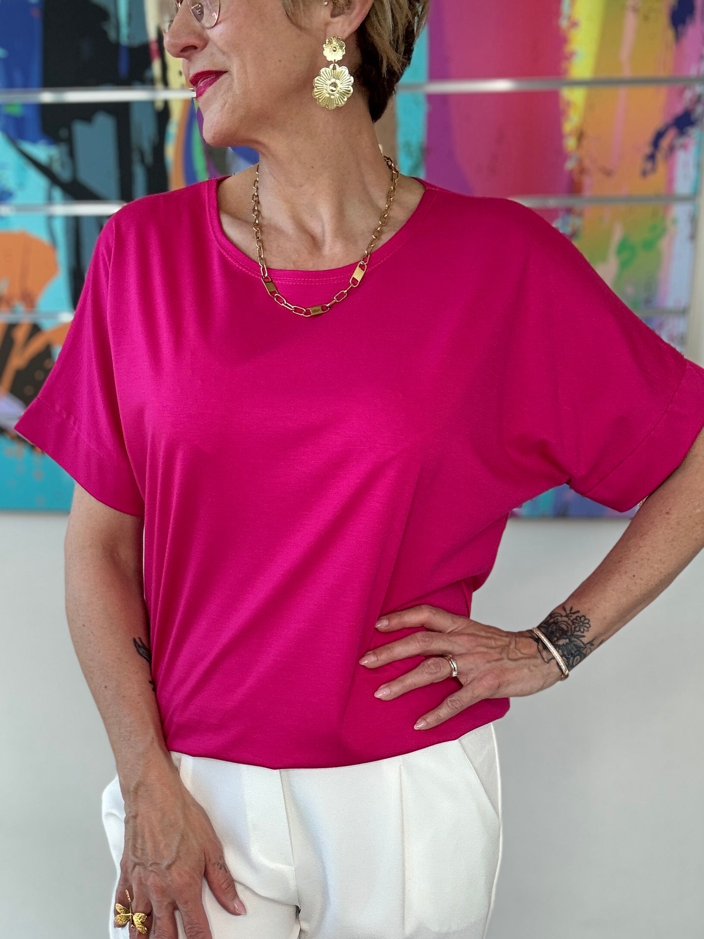 T-shirt Ophélia fuschia