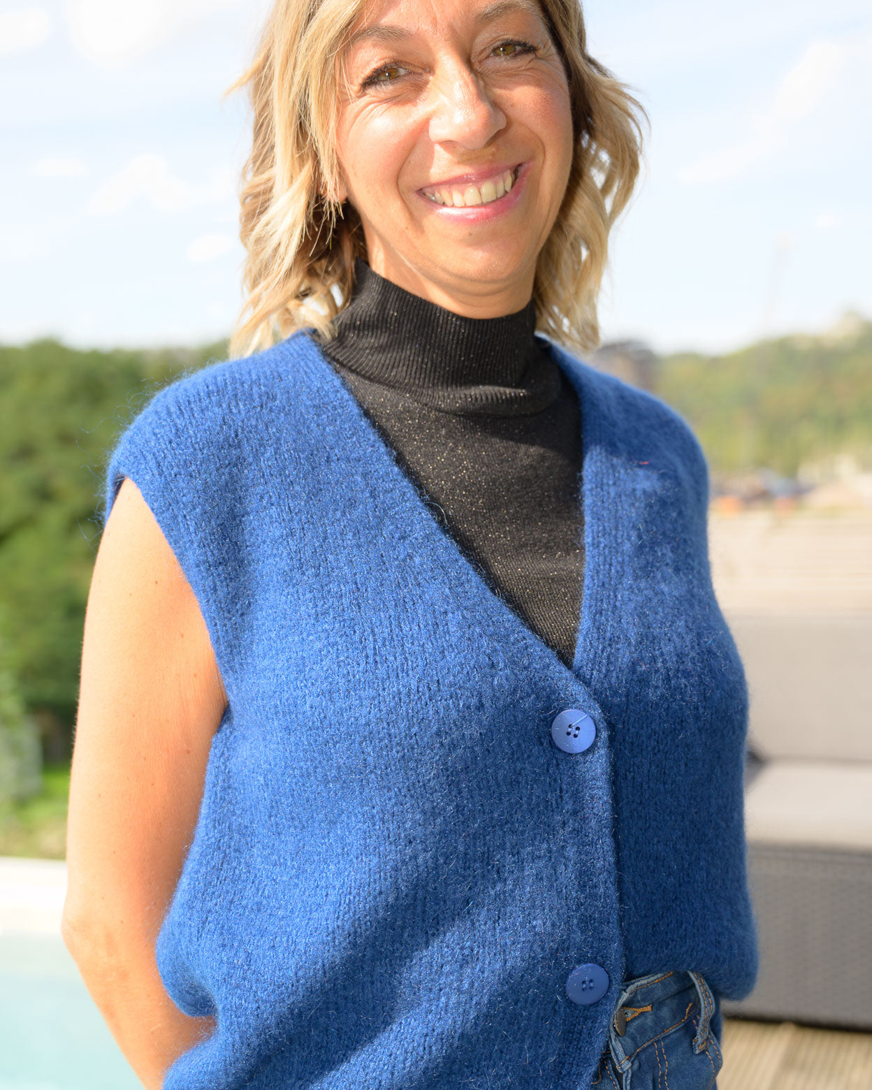 Gilet Maéva bleu