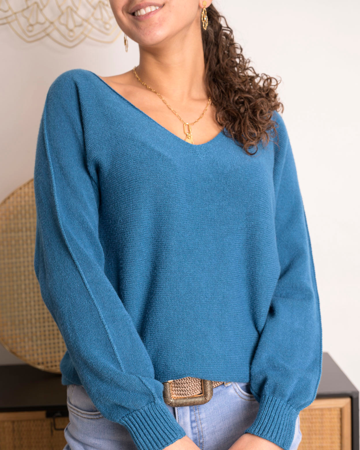 Pull Iris pétrole