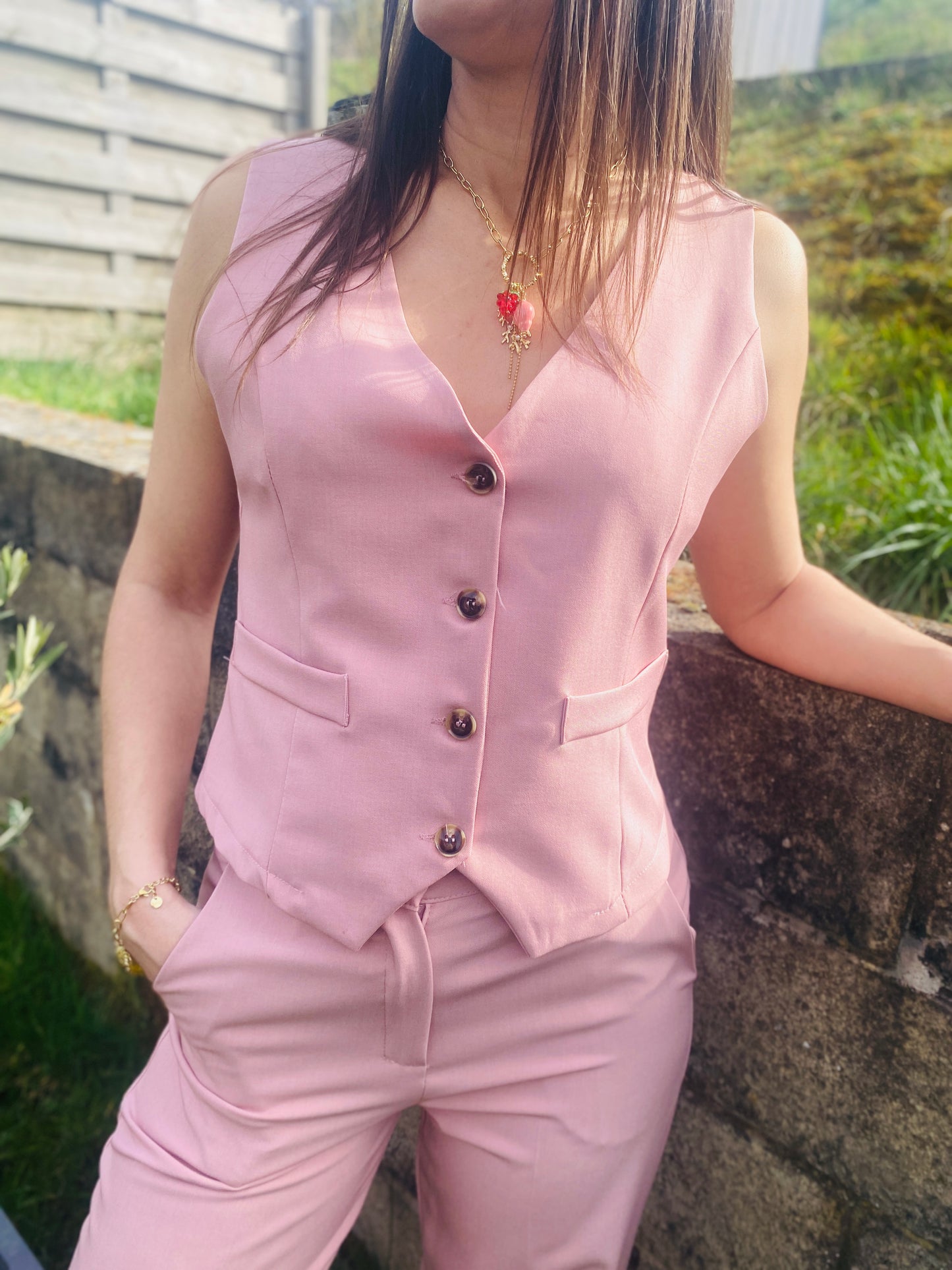 Gilet Carl rose