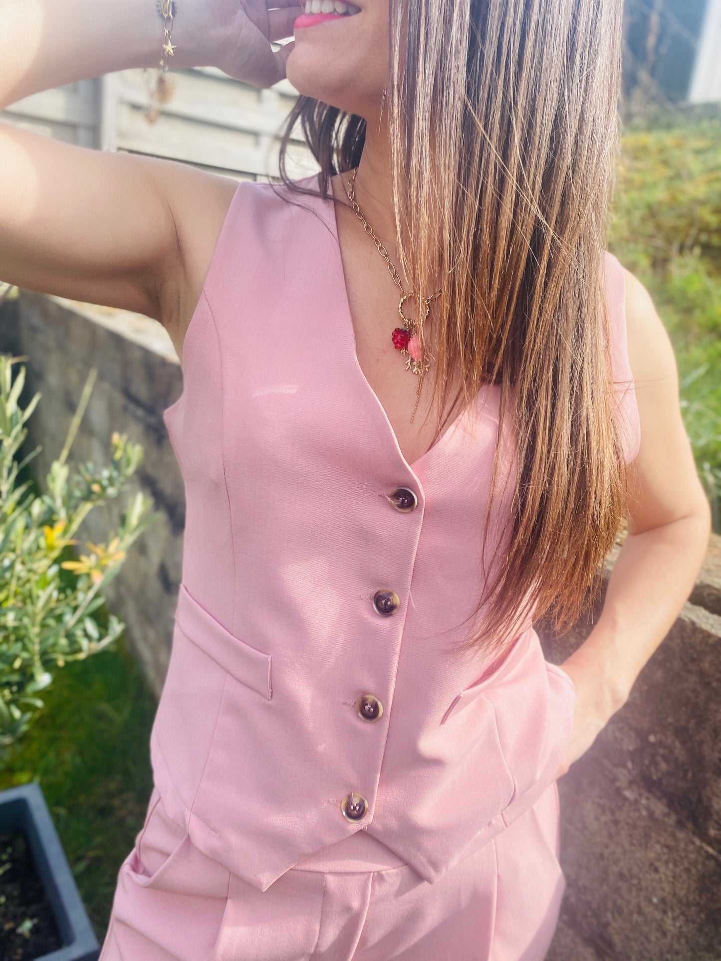 Gilet Carl rose