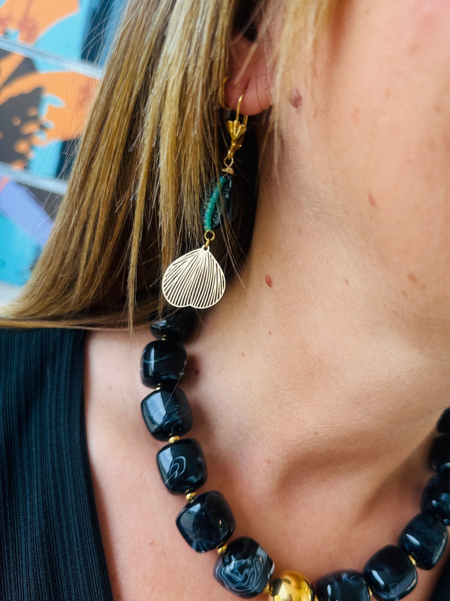 Boucle d'oreille doré Nicole cavallaro