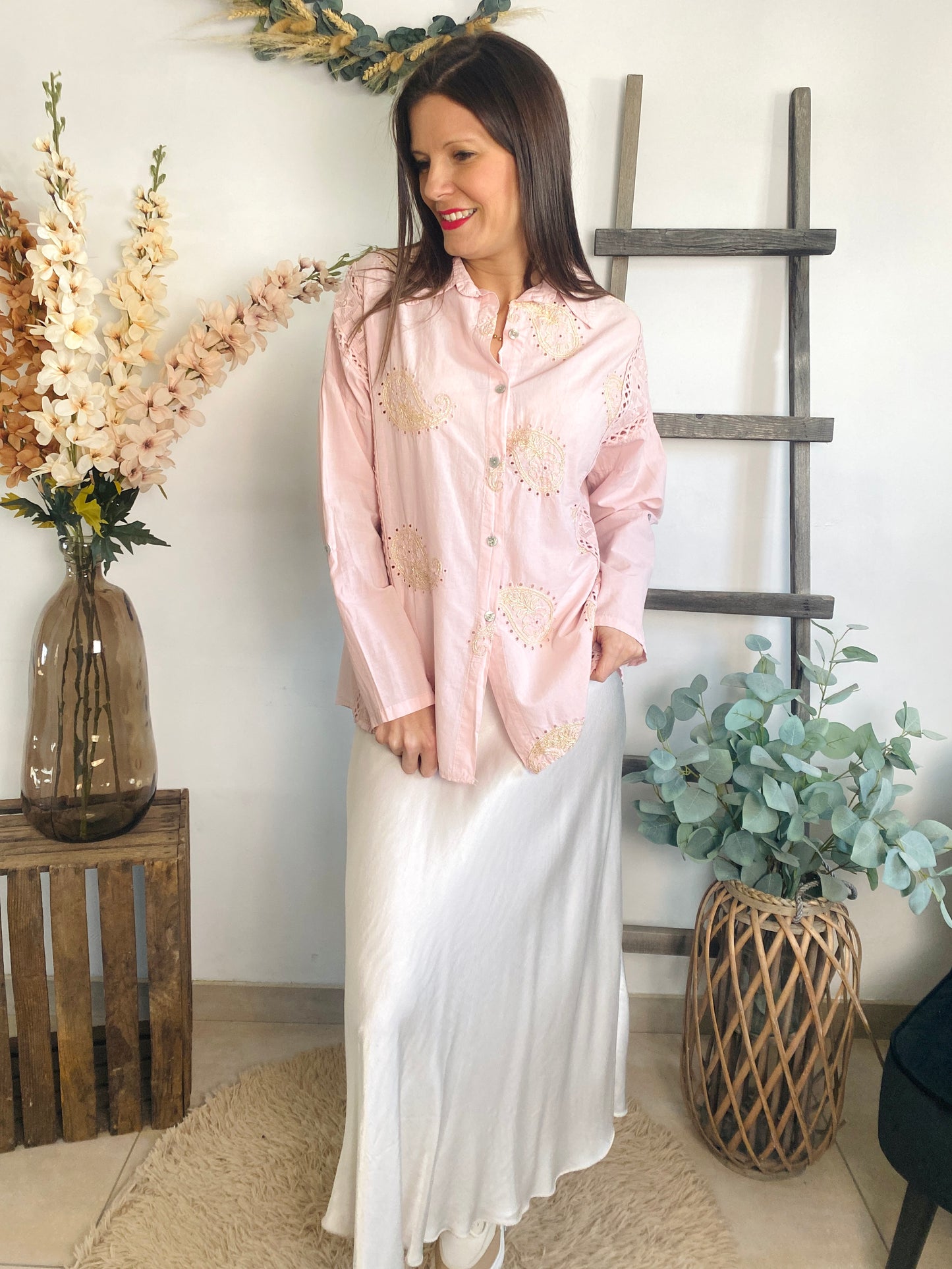 Chemisier Pascaline rose