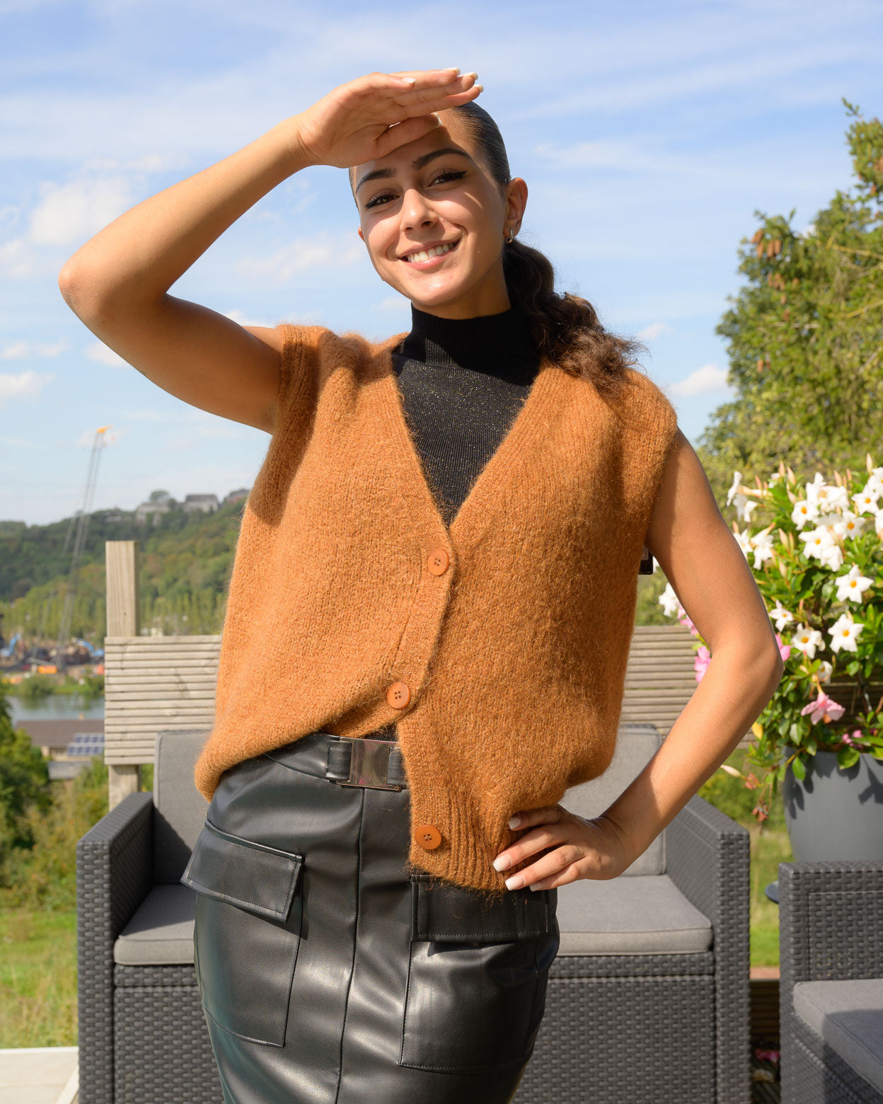 Gilet Maéva cognac