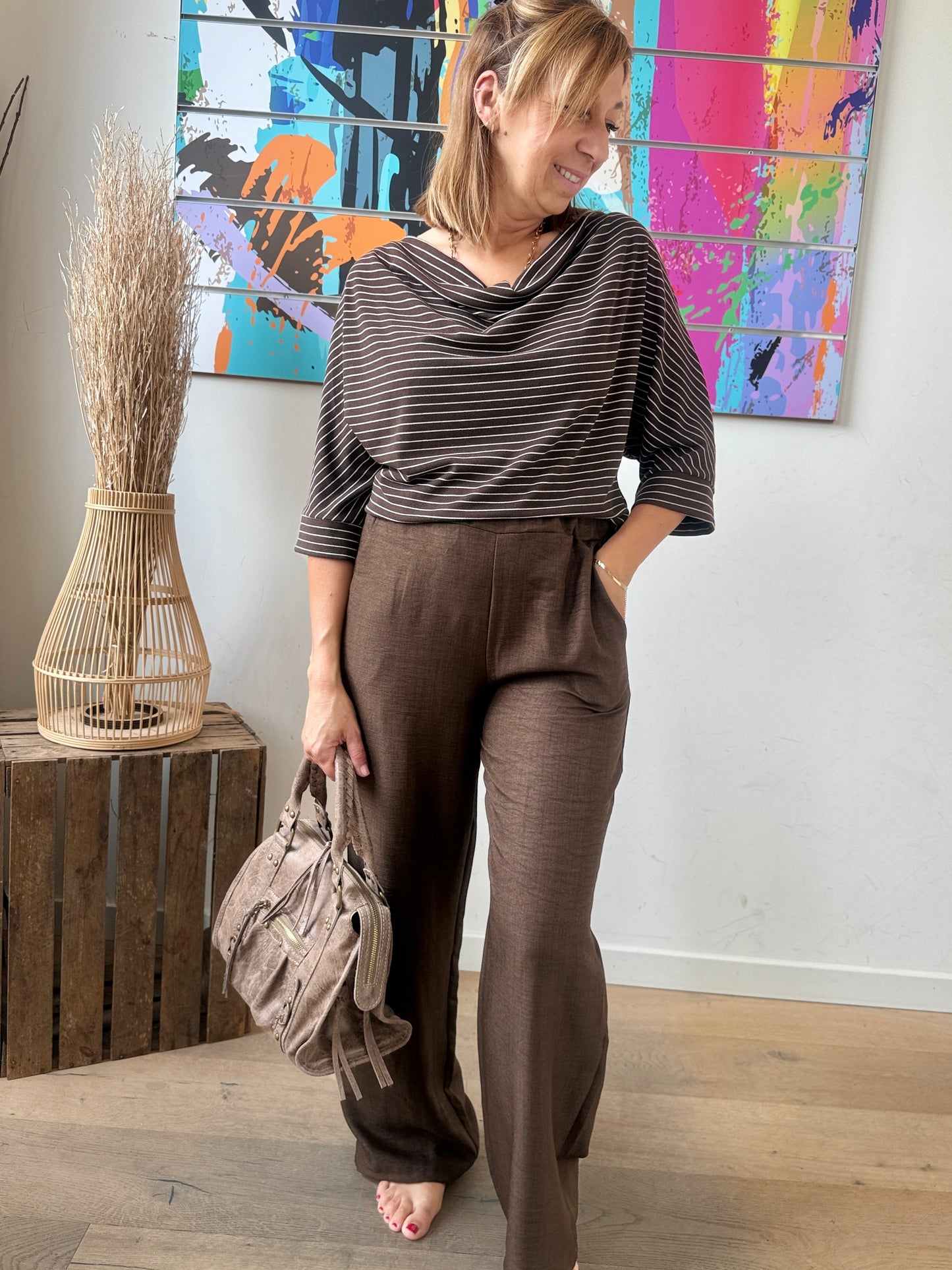 Pantalon Jessica marron