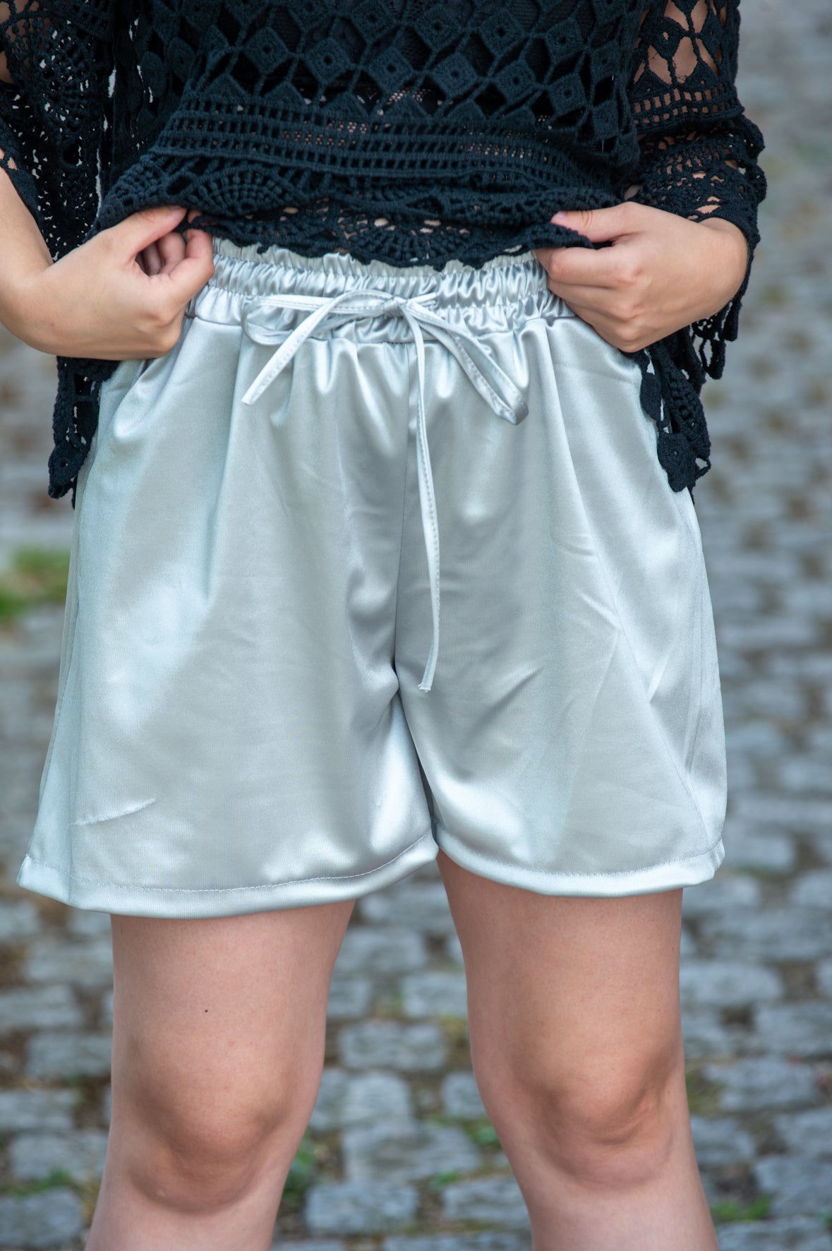 Short Camila argenté