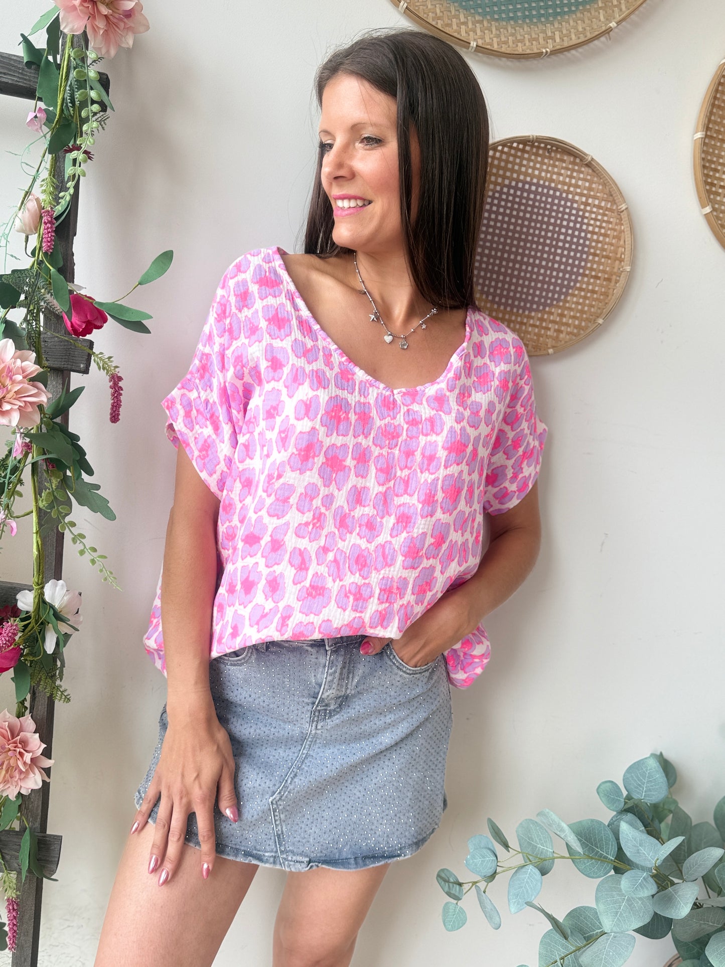 Jupe short Inès gris