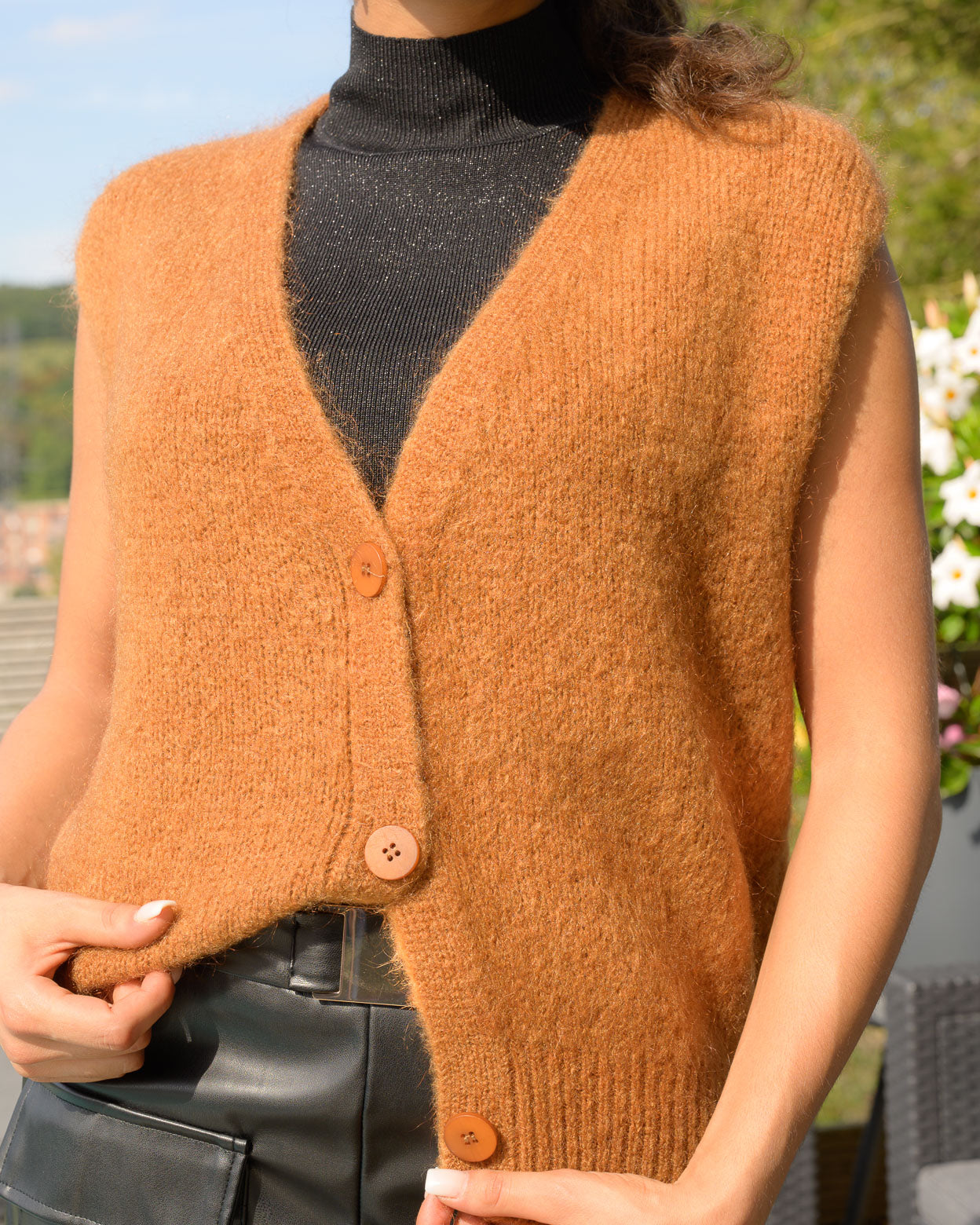 Gilet Maéva cognac