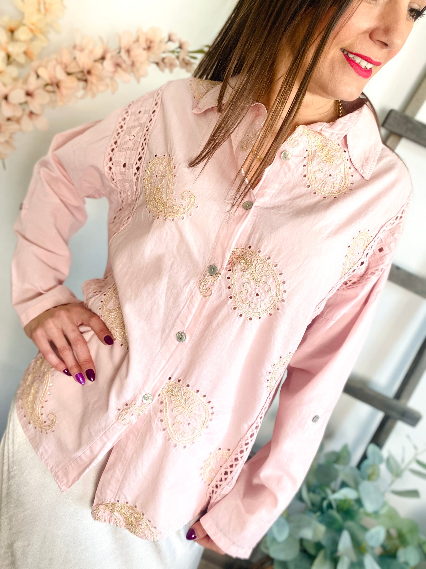 Chemisier Pascaline rose
