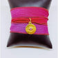 Bracelet de soie corail violet Nicole Cavallaro