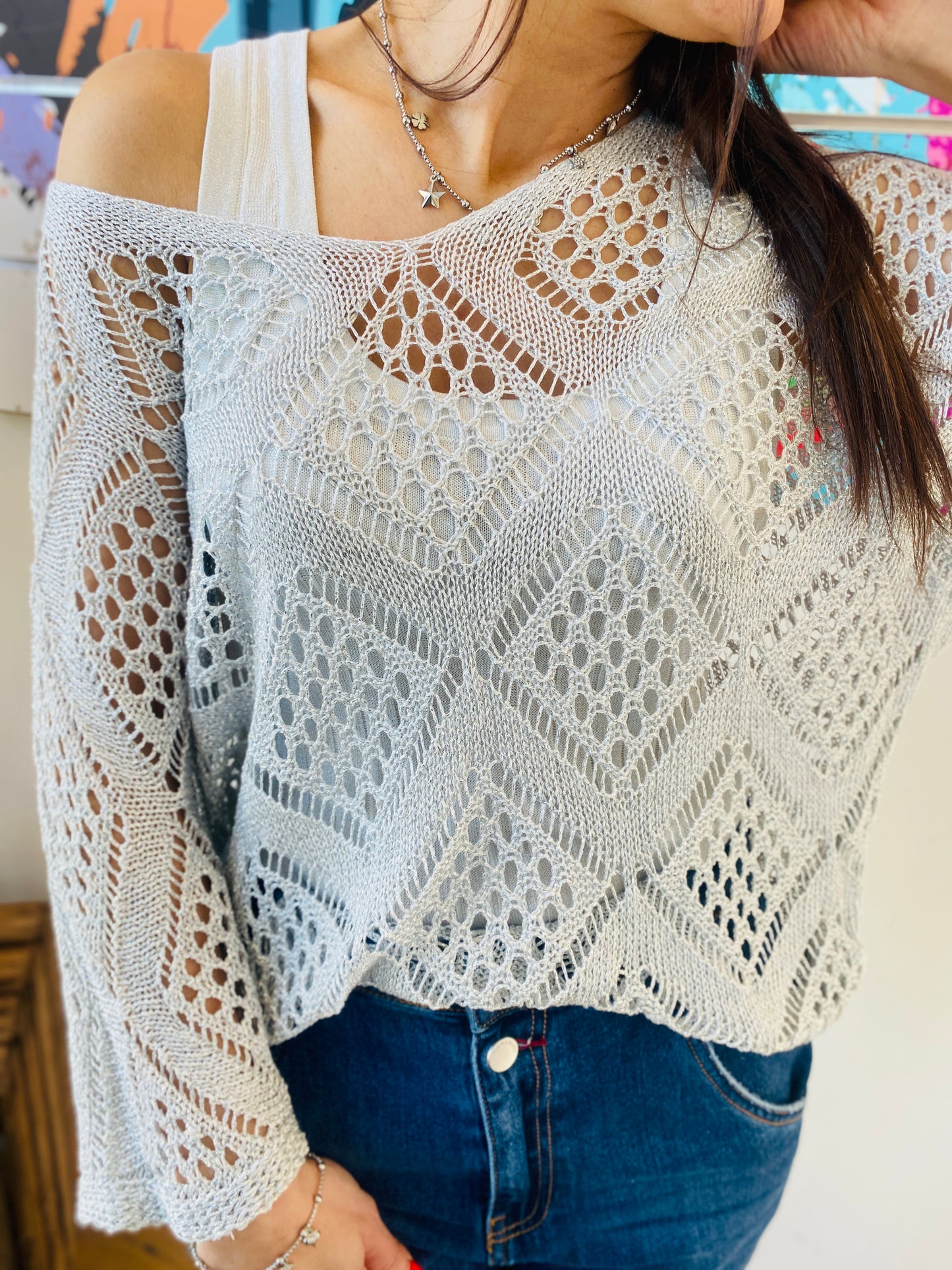 Pull Vicky argenté