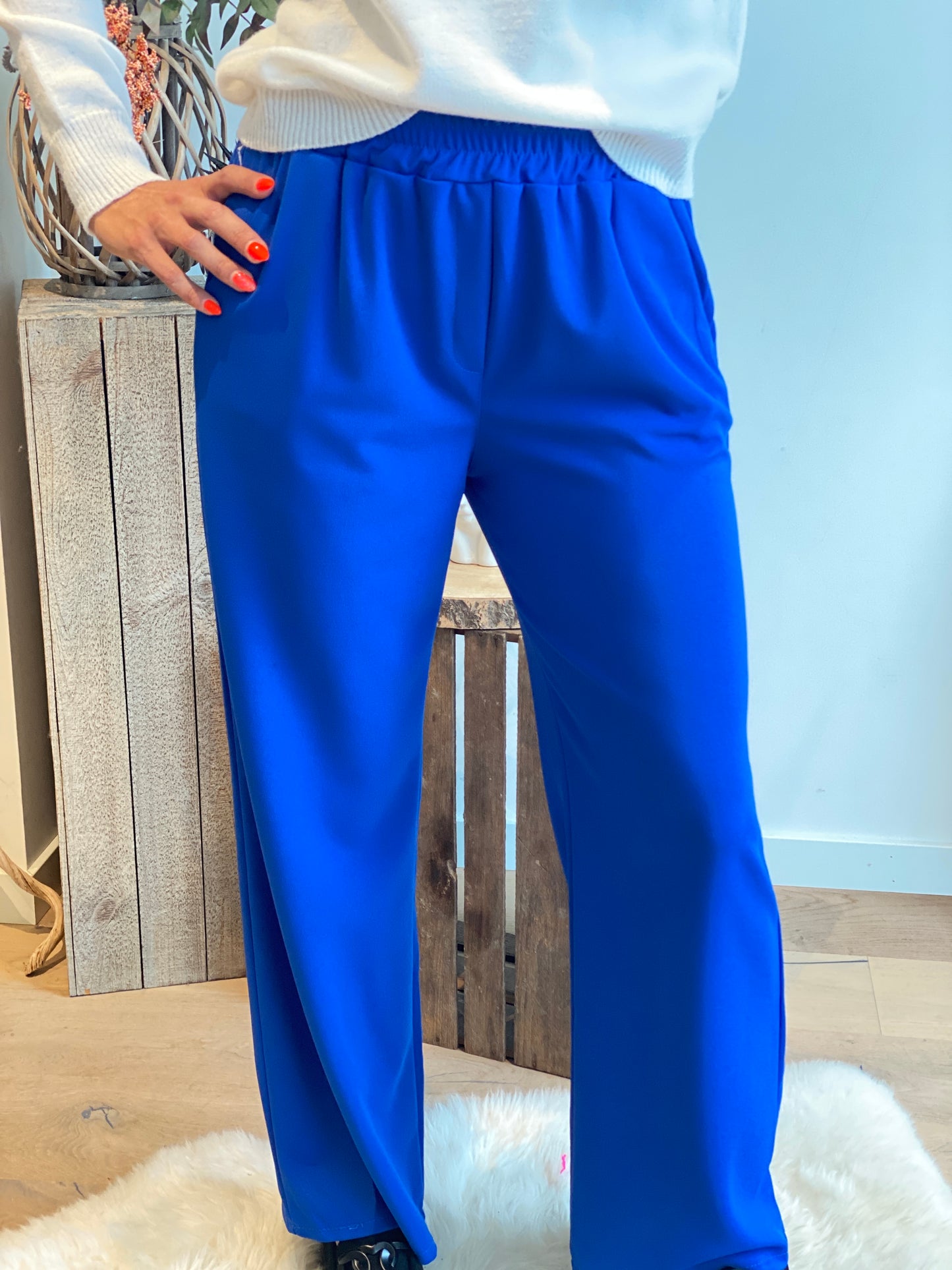 Pantalon Yolène bleu bic