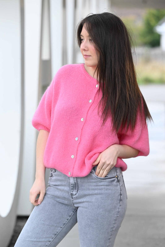 Gilet Cosy rose bonbon