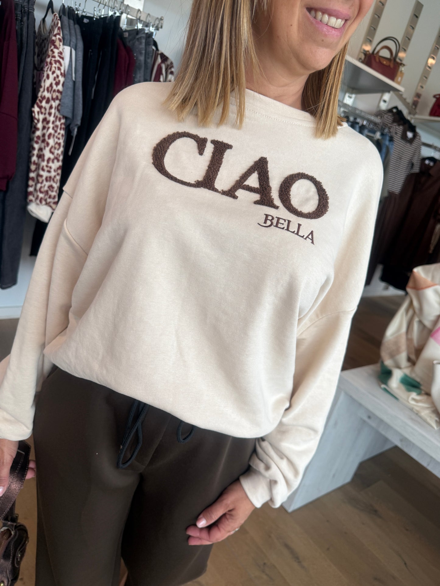 Sweat Ciao Bella beige