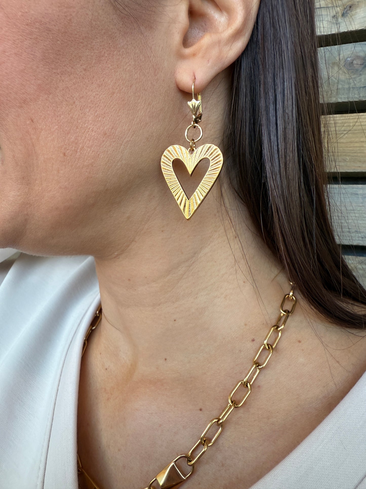 Boucles d'oreilles Nicole Cavallaro coeur noir