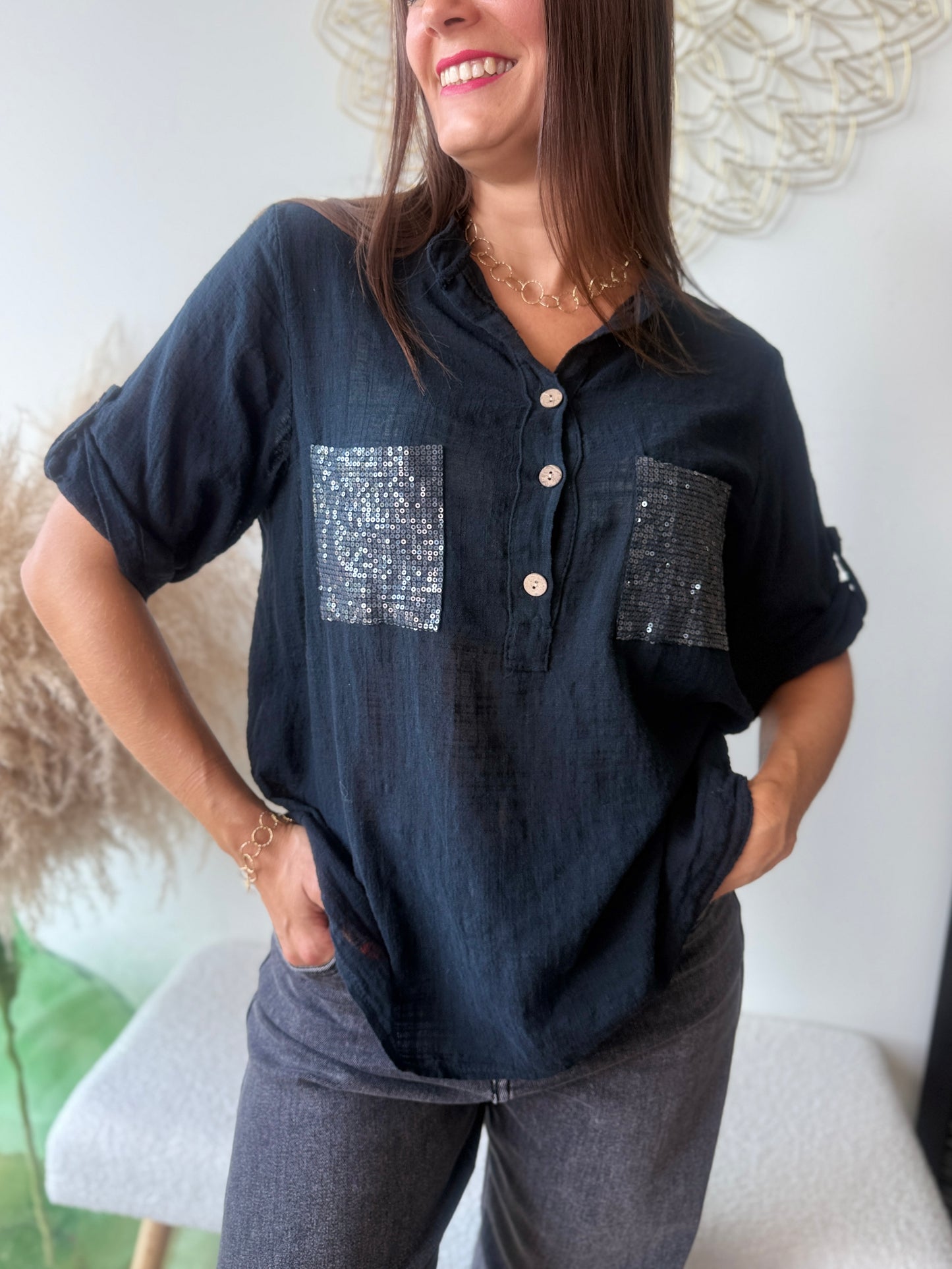BLOUSE Anna noir