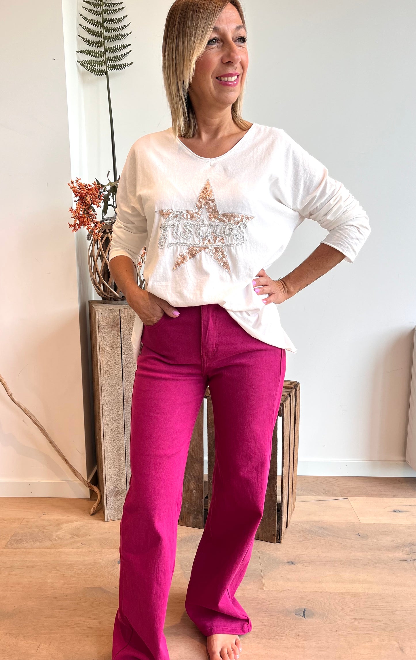 Pantalon Barcelone magenta