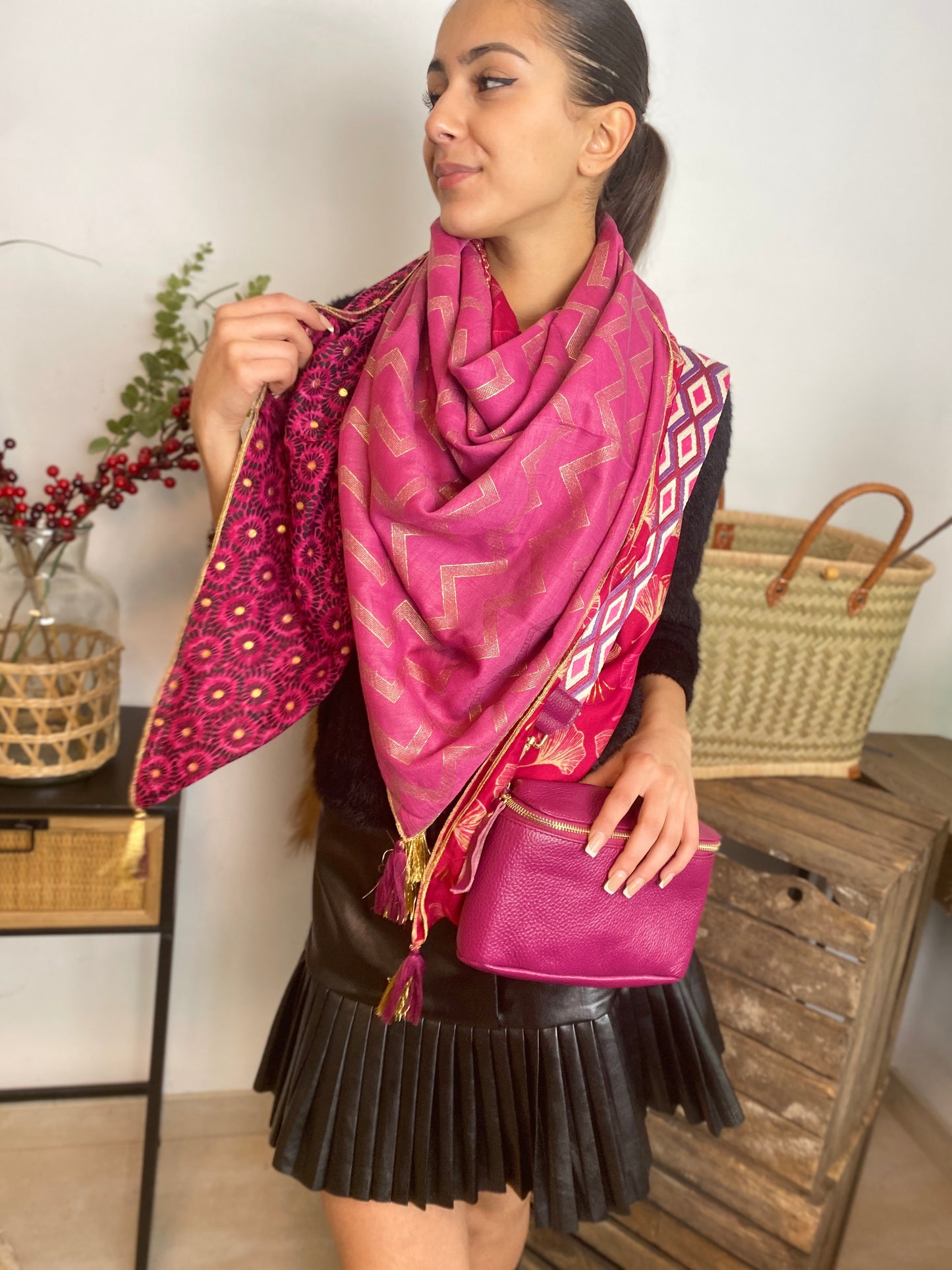 Foulard Colette magenta