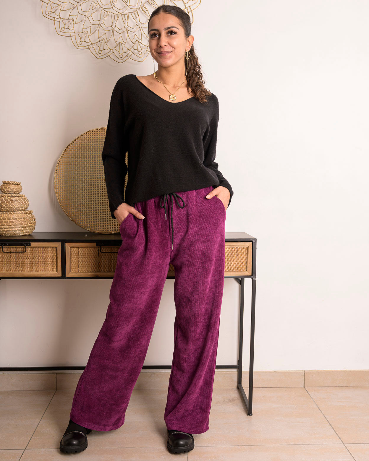 Pantalon Nina prune