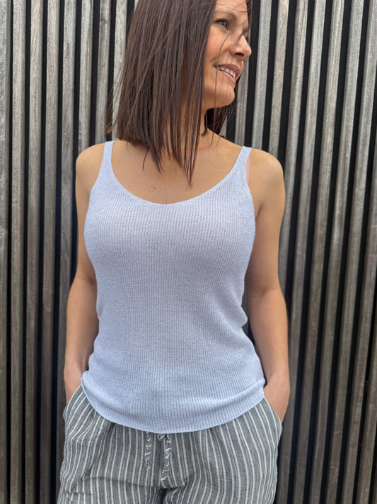 Top Ysalis blanc grisé