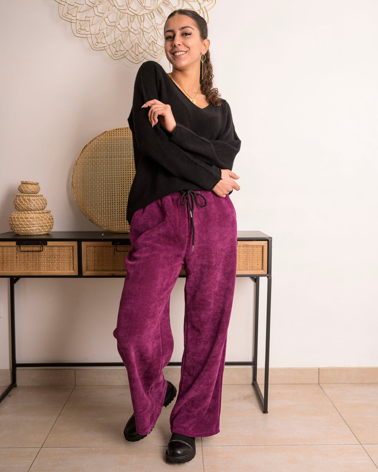 Pantalon Nina prune