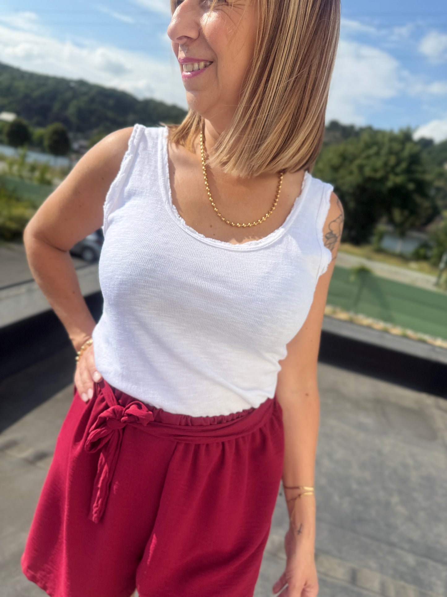 Top Virginia blanc