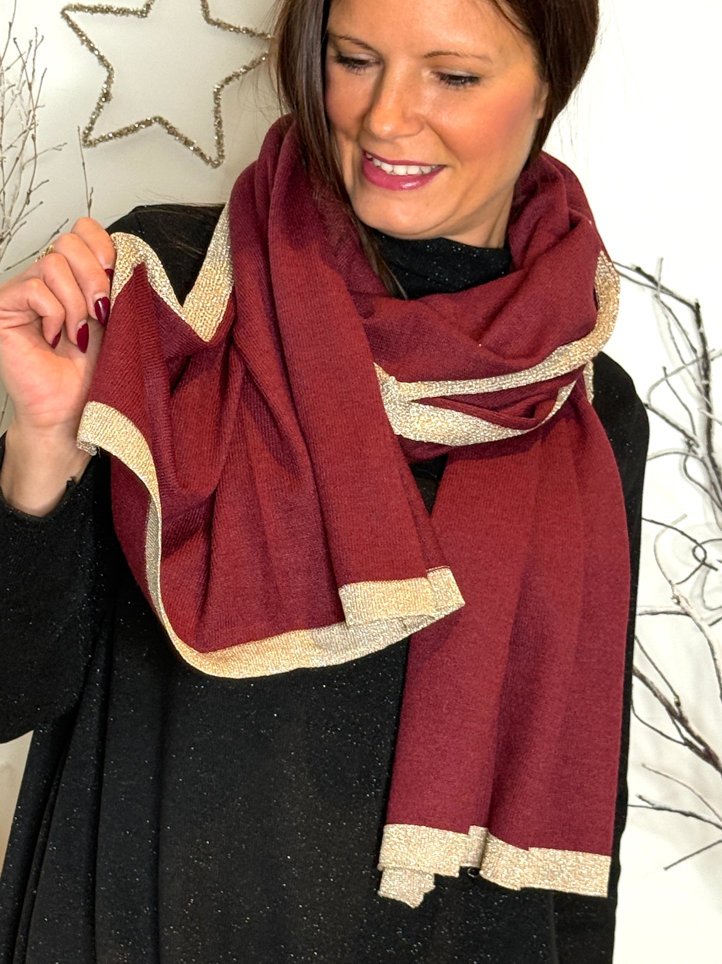 Echarpe Marguerite bordeaux