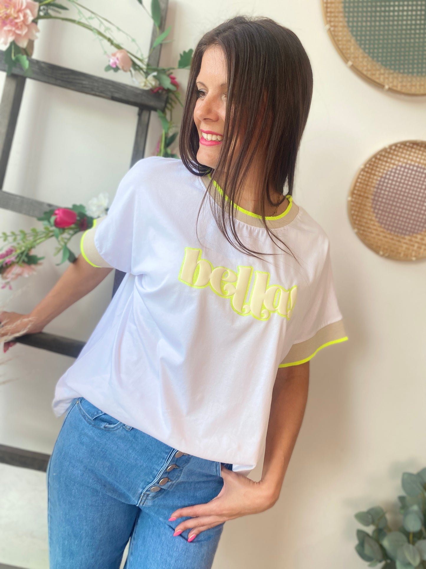T-shirt Bella jaune fluo