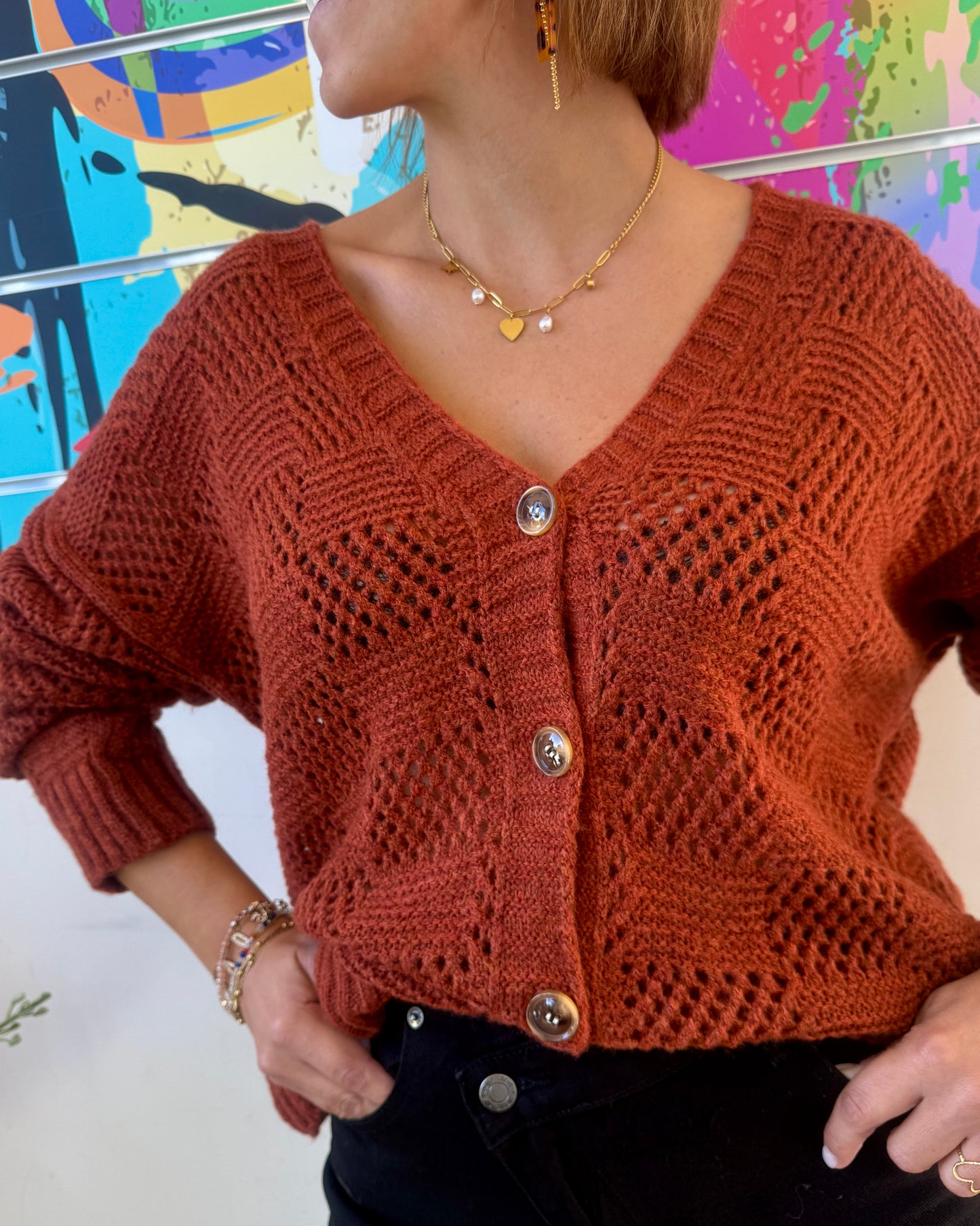 Gilet Eloïse rouille
