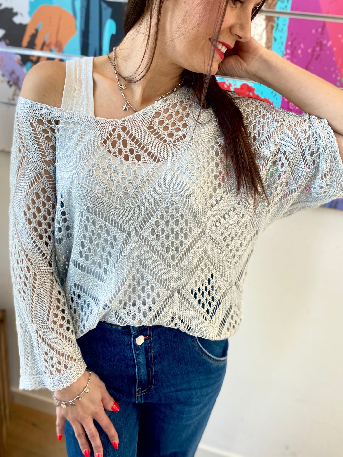 Pull Vicky argenté