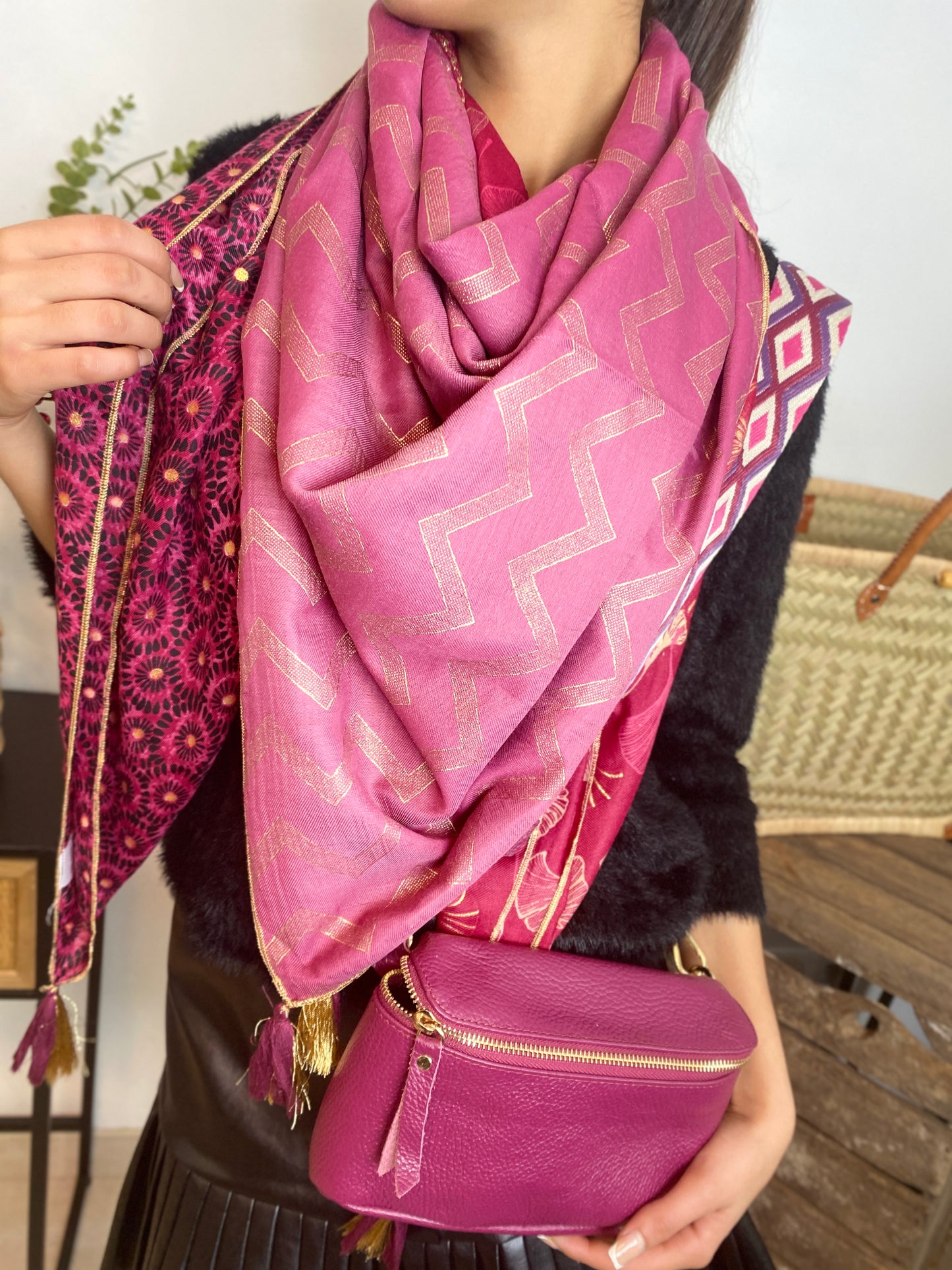 Foulard Colette magenta
