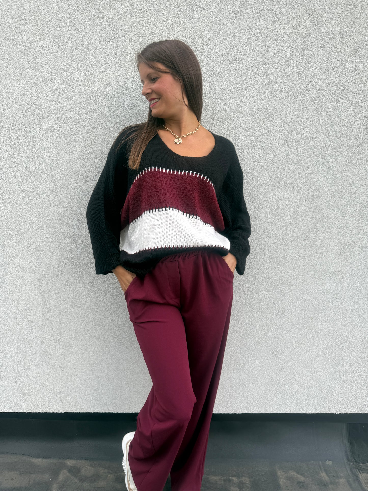 Pantalon Yolène Bordeaux