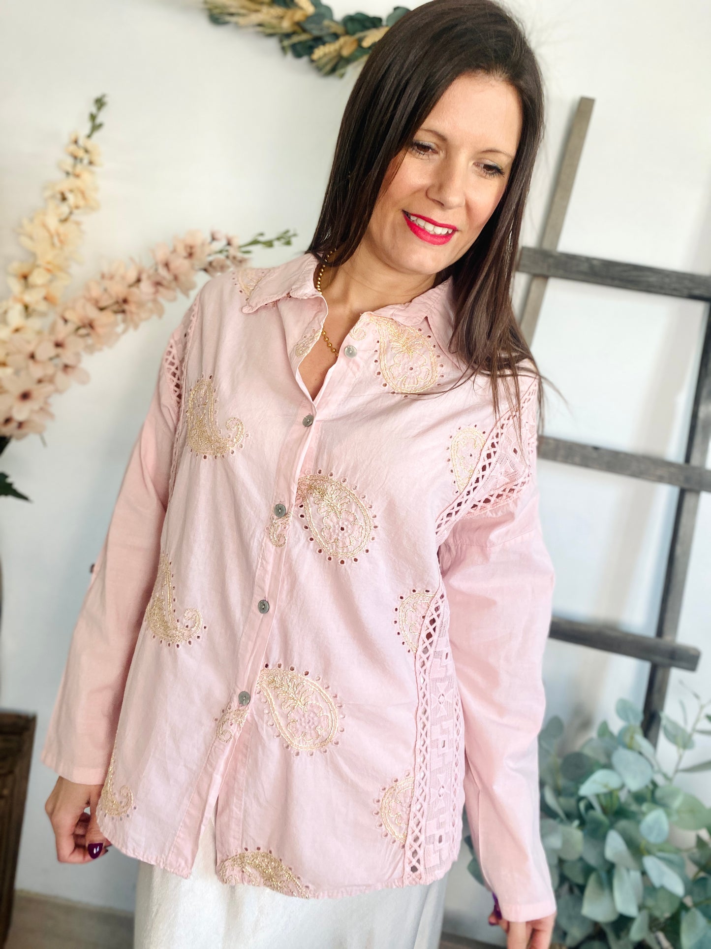 Chemisier Pascaline rose