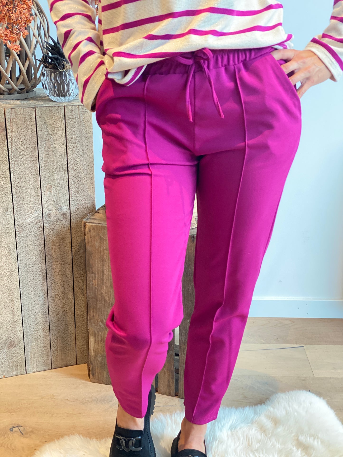 Pantalon Delphine prune
